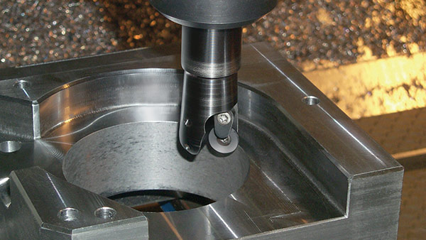 Helical interpolation with a 1-inch dia. button cutter.