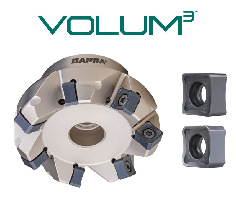 VOLUM3 indexable face milling tools with double-sided inserts